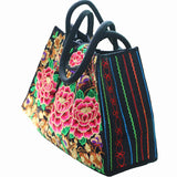 Vintage Embroidered Canvas Shoulder Bag Women Handbag