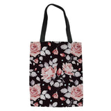 Floral 3D Printing Student Book Bag Canvas Shoulder Pocket Ladies Grocery Bag