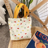 Floral Mini Canvas Shopping Handbags Female Reusable Foldable Tote Bags