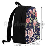 Floral Outdoor Hiking Backpack Beige Roses Vintage