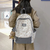 Floral Pattern Waterproof Backpack Women's Bag Large Capacity Schoolbag