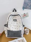 Floral Pattern Waterproof Backpack Women's Bag Large Capacity Schoolbag