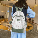 Floral Pattern Waterproof Backpack Women's Bag Large Capacity Schoolbag