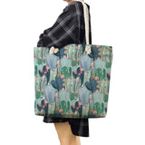 Floral Print Handbags Foldable Travel Beach Thick Rope Shoulder Bag