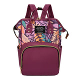 Floral Printed Backpack Mommy Bag Large Capacity Waterproof Antifouling Backpack