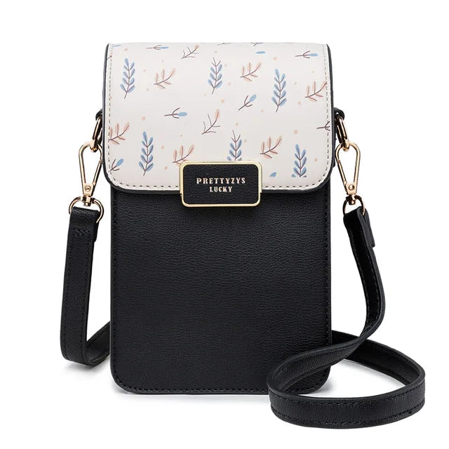 Floral Printed Women Leather Shoulder Bag Casual Crossbody Flap Bags