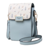 Floral Printed Women Leather Shoulder Bag Casual Crossbody Flap Bags