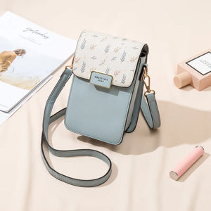 Floral Printed Women Leather Shoulder Bag Casual Crossbody Flap Bags