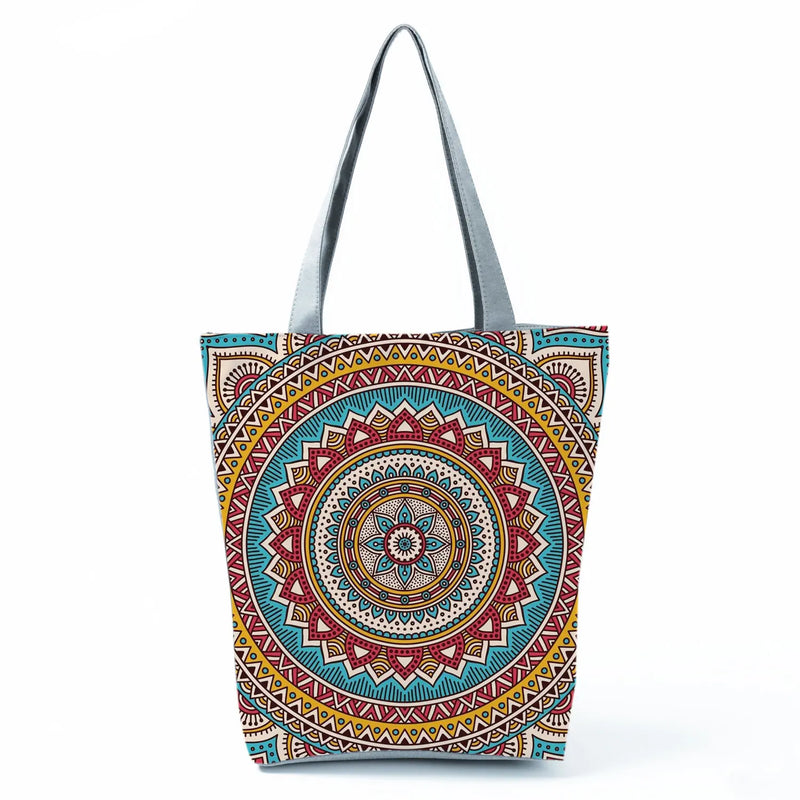 Floral Printed Women Shoulder Bag High Capacity Storage Shopping Bag