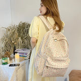 Floral Printing Backpack Waterproof Nylon Rucksack School Bags For Girls