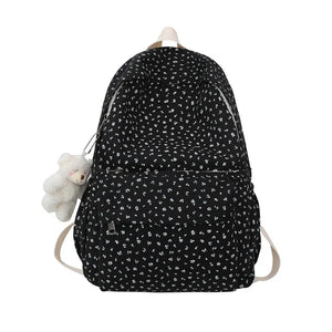 Floral School Backpack Waterproof Nylon Travel Large Capacity Backpacks for Teen