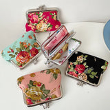 Vintage Floral Canvas Coin Purse Mini Wallet