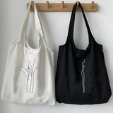 Floral Wild Plant Canvas Shoulder Tote Bag Women Handbags Eco Reusable Shopping