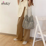 Floral Women Shopping Bag Female Canvas Shoulder Bag Storage Handbag