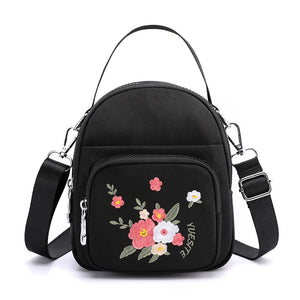 Floral Embroidery Abrasive Fabric Women Bag Female Messenger Totes
