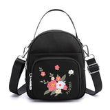 Floral Embroidery Abrasive Fabric Women Bag Female Messenger Totes