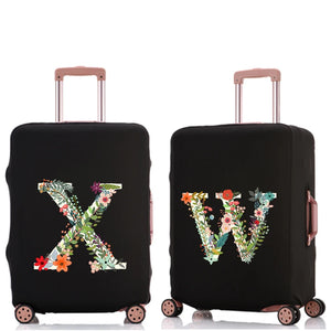 Flower Alphabet Luggage Cover Protective Dust-proof 18-32 Inch Luggage