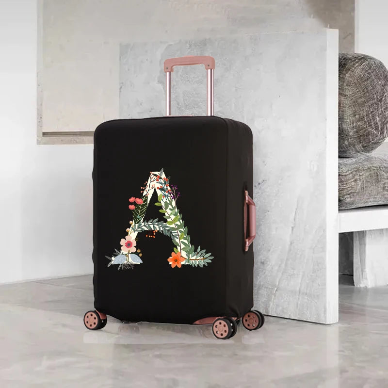 Flower Alphabet Luggage Cover Protective Dust-proof 18-32 Inch Luggage