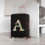 Flower Alphabet Luggage Cover Protective Dust-proof 18-32 Inch Luggage