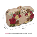Flower Crystal Evening Clutch Bag Diamonds Chain Handbag