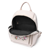 Flower Embroidery Backpack Anti-Theft Shoulder Bags Large Capacity Travel