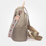 Flower Embroidery Oxford Women Backpack Waterproof School Handbag