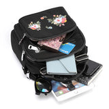 Flower Embroidery Women Messenger Bag Small Nylon Shoulder Bag