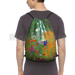Gustav Klimt Vintage Floral Backpack Gym Bag Waterproof