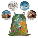 Gustav Klimt Vintage Floral Backpack Gym Bag Waterproof