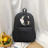 Flower Letter Print Backpack Travel Casual Backpacks Female Shoulder Bag