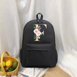 Flower Letter Print Backpack Travel Casual Backpacks Female Shoulder Bag