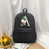 Flower Letter Print Backpack Travel Casual Backpacks Female Shoulder Bag