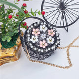 Flower Handbag Floral Shoulder Bags PU Leather Messenger Bag Girls Crossbody Bag