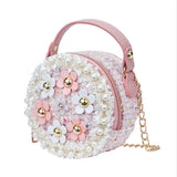 Flower Handbag Floral Shoulder Bags PU Leather Messenger Bag Girls Crossbody Bag
