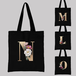 Flower Print Tote Bag for Women - Reusable Shopping Bag