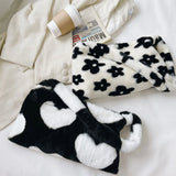 Flower Love Heart Printing Bag Women Plush Shoulder Bag Lady Casual