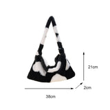 Flower Love Heart Printing Bag Women Plush Shoulder Bag Lady Casual