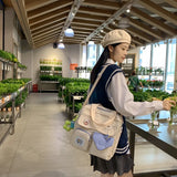 Flower Nylon Shoulder Bag Large Capacity Crossbody for Girls Women