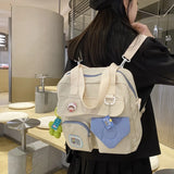 Flower Nylon Shoulder Bag Large Capacity Crossbody for Girls Women