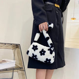 Flower Pattern Printing Shoulder Bag Women Autumn Winter Purse Shoulder Bags