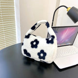 Flower Pattern Shoulder Bag Women Purse College Style Underarm Bag