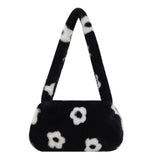 Flower Pattern Printing Shoulder Bag Women Autumn Winter Purse Shoulder Bags