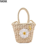 Flower Pattern Straw Crossbody Bag Women's Summer Handbag