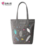 Women's Embroidered Canvas Shoulder Bag Large Capacity Lightweight Handbag