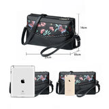 Flower Print Sheepskin Leather Small Shoulder Bag for Women