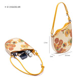 Flower Printing Women's Shoulder Bag Gothic Handbags Mini Lipstick
