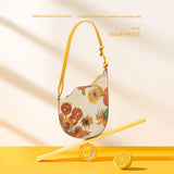 Flower Printing Women's Shoulder Bag Gothic Handbags Mini Lipstick
