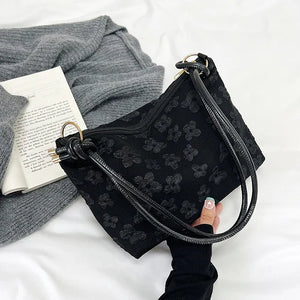 Flower Prints Shoulder Bag Women's Tote Purse Handbag Casual Portable Underarm