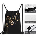 Flower Pug Dog Dandelion Drawstring Bags Gym Bag School