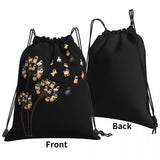 Flower Pug Dog Dandelion Drawstring Bags Gym Bag School